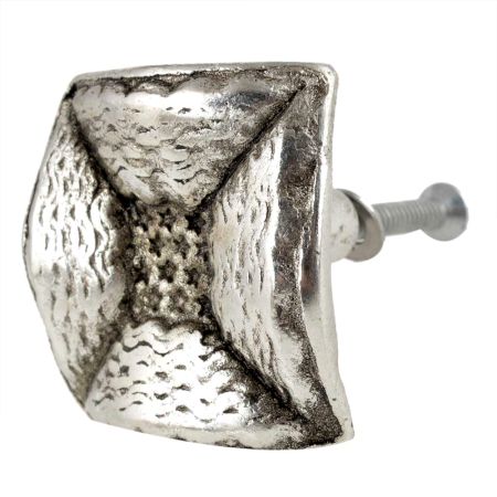 Square Conchos Antique Silver Aluminium Cabinet Knob